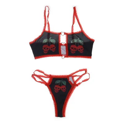 Underwear set (rock, skull, emo, dark, goth) Polyester, Elastane