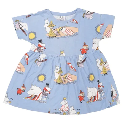 Jurk (Blauw, Meerkleurig) van Moomin by Lindex Katoen