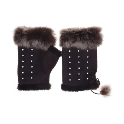 Vingerloze handschoenen (Bruin)