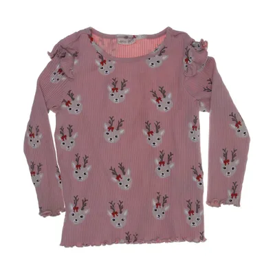 Langærmet t-shirt (Pink, Flerfarvet) fra Amy & Lucy Elastan, Økologisk bomuld