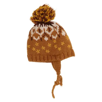 Bobble hat (Brown, White, Yellow) from Zara Accessories