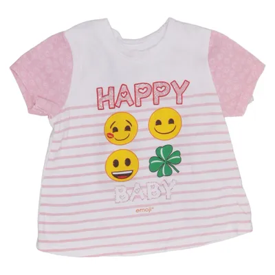 T-shirt (Vit, Rosa, Flerfärgad) från Emoji Bomull