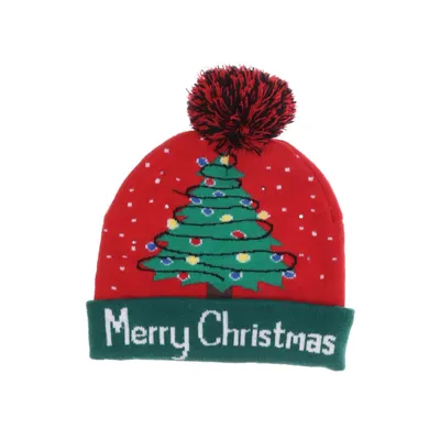 Pompon muts (Rood, Groen, Meerkleurig) van Merry Christmas Acryl