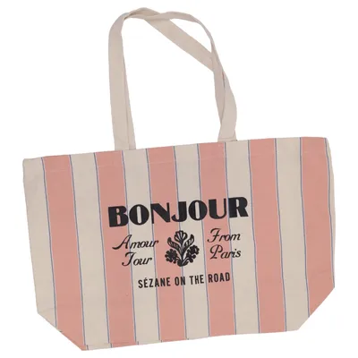 Canvas bag (Beige, Pink, Blue) from Sézane