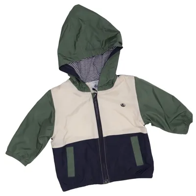 Rain jacket (Green, White, Blue) from Petit Bateau Polyester