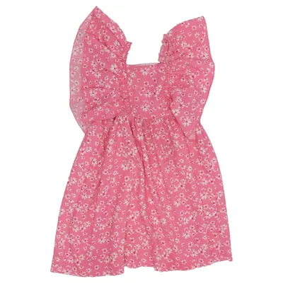 Dress (Pink, White) from Zara Elastane, Polyester