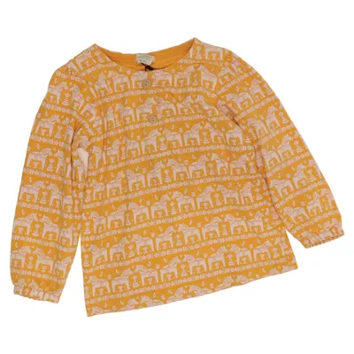 Henley T-shirt (Gul, Hvid) fra Alana Bomuld