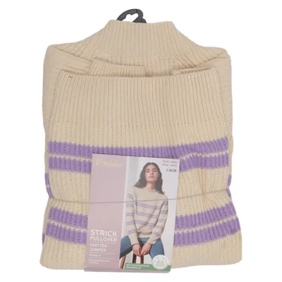 Sweater (Beige, Purple) from Tchibo Acrylic, Cotton