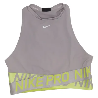 Sport-BH (Grau, Gelb) von Nike Pro Elasthan, Nylon, Polyester