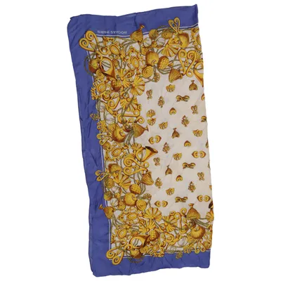 Neckerchief (Blue, White, Gold) from Rochas Silk