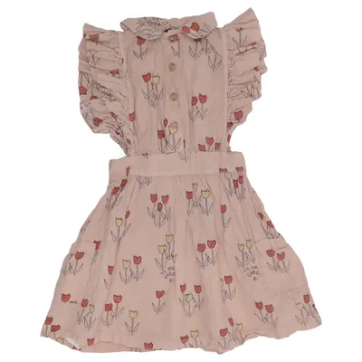 Dress (Beige, Red, Yellow) from Bobo Choses Cotton, Linen