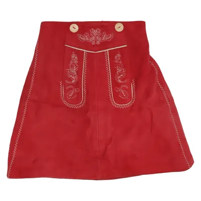 Lædernederdel (Rød) fra Kaiserjäger Læder, Polyester