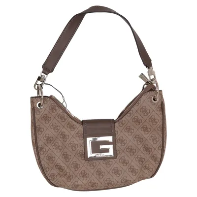 Shoulder-bag (Brown, Beige) from Guess Cotton, Polyester, Polyurethane