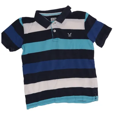Poloshirt (Blauw, Wit) van Crew Clothing Co. Katoen