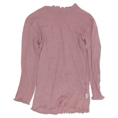 Langærmet t-shirt (Pink) fra Dilling Merinould, Silke