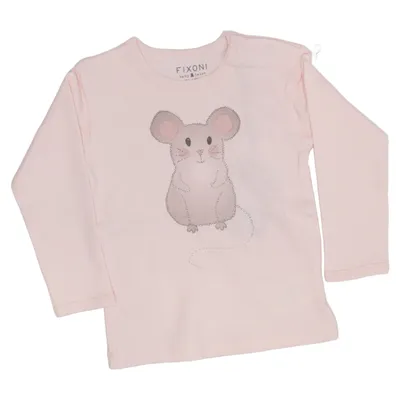 Langærmet t-shirt (Pink) fra Fixoni Bomuld