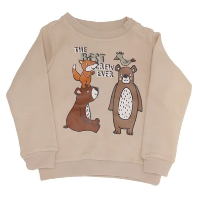 Collegetröja (Beige, Brun) från Dopo Dopo Baby Bomull, Polyester