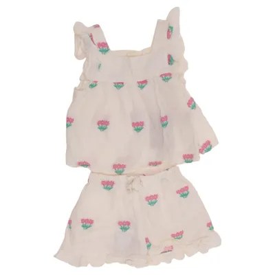 Set (Vit, Rosa, Grön) från Zara Bomull, Polyester