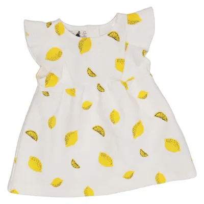 Klänning (Vit, Gul) från Zara BabyGirl Bomull, Elastan, Polyester