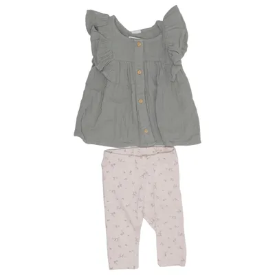 Set (Green, Multicolored, White) from H&M Cotton, Elastane
