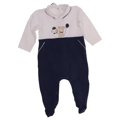 Sparkdräkt (Vit, Blå) från Mayoral Newborn Bomull, Elastan