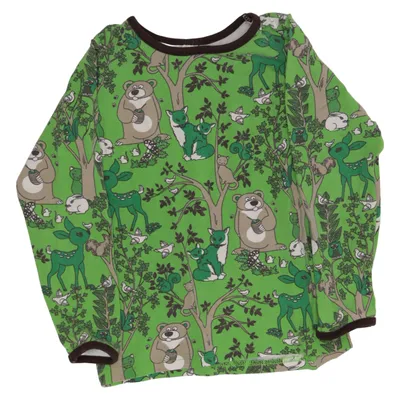 Long sleeve T-shirt (Green, Brown, Multicolored) from Småfolk Cotton, Elastane, Modal