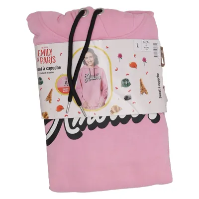 Sweat à capuche (Rose) de Netflix Coton, Polyester