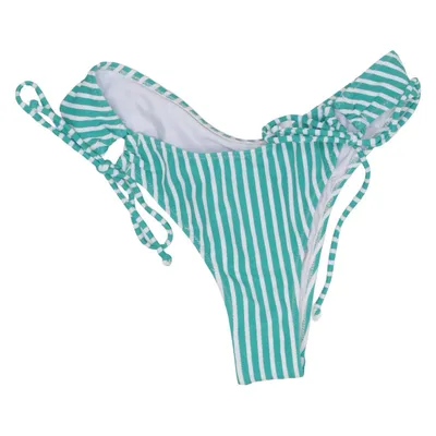 Bikini broekje (Groen, Wit) van Cupshe Elastaan, Polyamide, Polyester