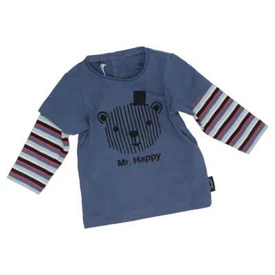 Langærmet t-shirt (Blå, Flerfarvet) fra Sterntaler Bomuld, Elastan