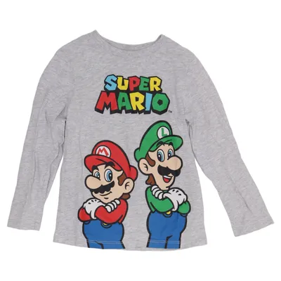 Long sleeve T-shirt (Gray, Multicolored) from Super Mario Cotton