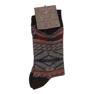 Knit socks (Brown, Multicolored) from Peruvian Connection Alpaca wool, Merino wool, Nylon