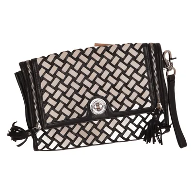 Envelope bag (Black, White) from Karen Millen Leather, Polyester