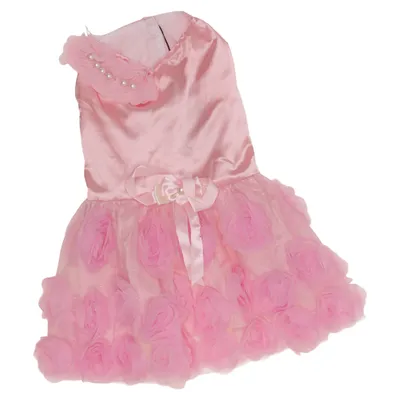 Robe de fille de fleur (Rose) Coton