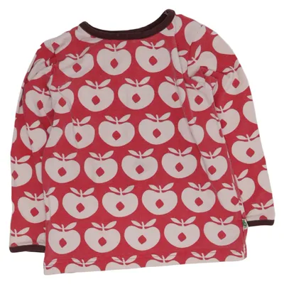 Långärmad t-shirt (Röd, Beige) från Småfolk Bomull, Elastan, Modal