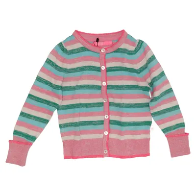 Cardigan (Pink, Blå, Grøn) fra Lebig Bomuld, Metallfiber