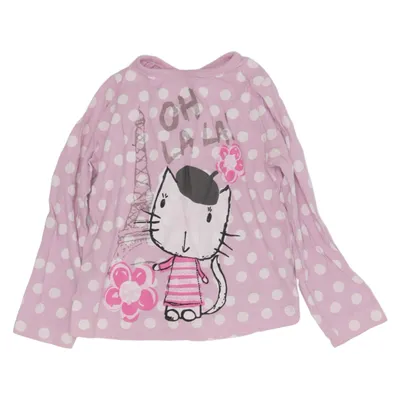 Langarmshirt (Pink, Weiß) von Young Dimension Baumwolle