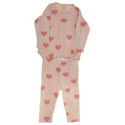 Rompertjes (Beige, Rood) van Tinycottons Katoen, Elastaan