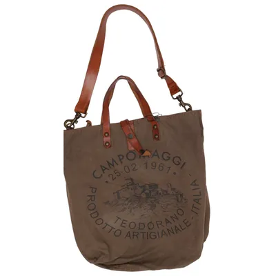 Canvas bag (Green, Brown) from Campomaggi