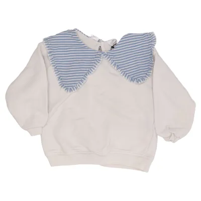 Sweatshirt (Weiß, Blau) von Zara Baumwolle, Polyester