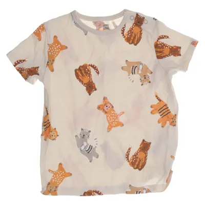 T-shirt (Beige, Flerfärgad) från Hema Bomull