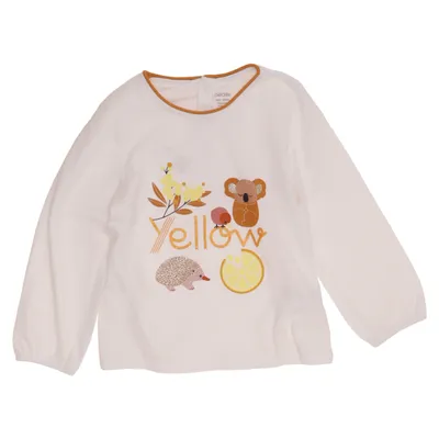 Langærmet t-shirt (Hvid, Flerfarvet) fra Obaïbi Bomuld