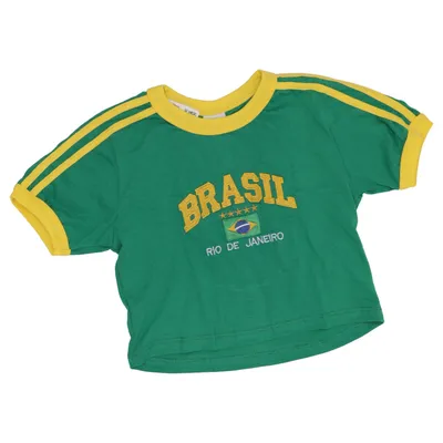 T-shirt (Grøn, Gul) fra Brasil Bomuld