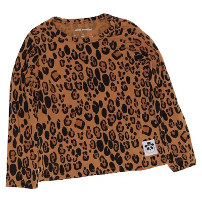Long sleeve T-shirt (Brown, Black) from Mini Rodini Elastane, Lyocell