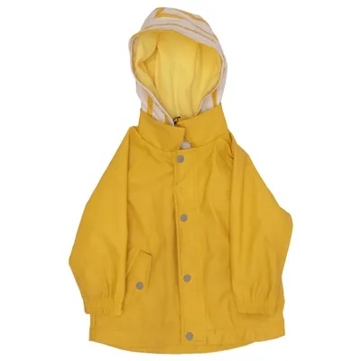 Rain jacket (Yellow, White) from Zara Polyester, Polyurethane, Cotton