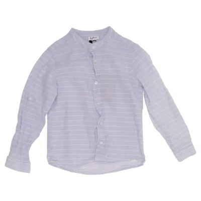Shirt (Blue, White) from Fagottino Cotton, Linen
