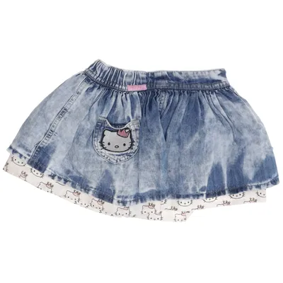 Spijkerrok (Blauw, Wit) van Hello Kitty Katoen, Linnen
