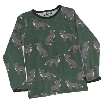 Langarmshirt (Grün, Grau) von Småfolk Baumwolle, Elasthan, Modal