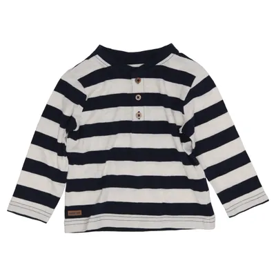 Henley shirt (Blue, White) from Topomini Cotton, Polyester