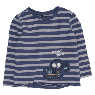 Langærmet t-shirt (Blå, Grå) fra Impidimpi Økologisk bomuld, Viscose