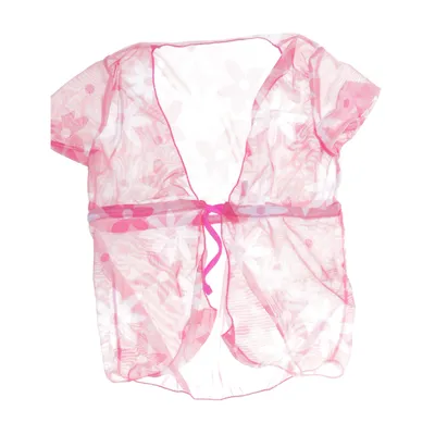 Robe de plage (Rose, Blanc) Élasthane, Polyester